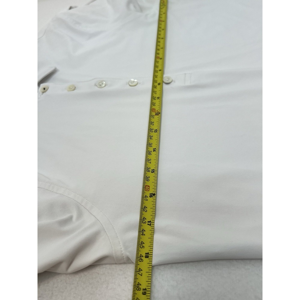 Peter Millar Golf Polo Shirt Womens Medium White Long Sleeves UPF 50 Sports - Picture 9 of 9